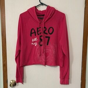 Aero Pink Cropped Hoodie XL